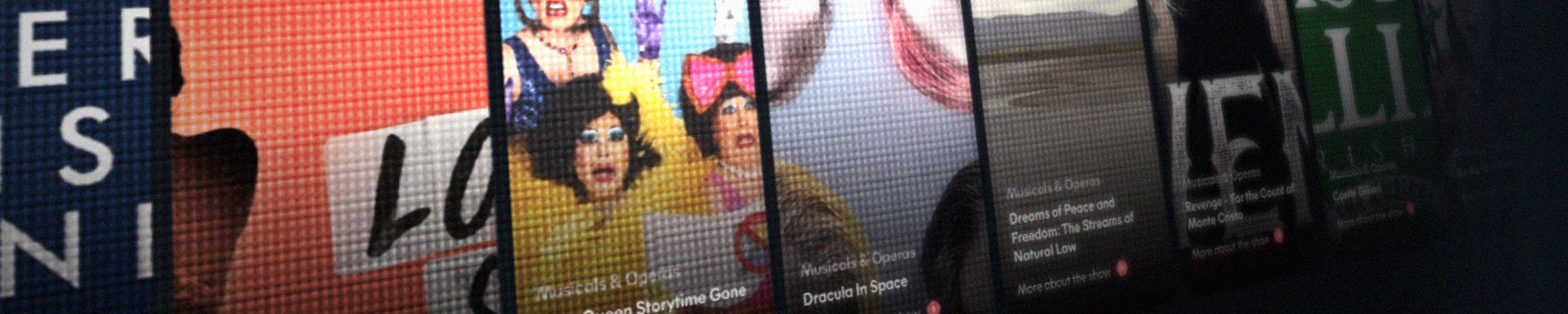 A selection of Fringe shows displayed digitally.